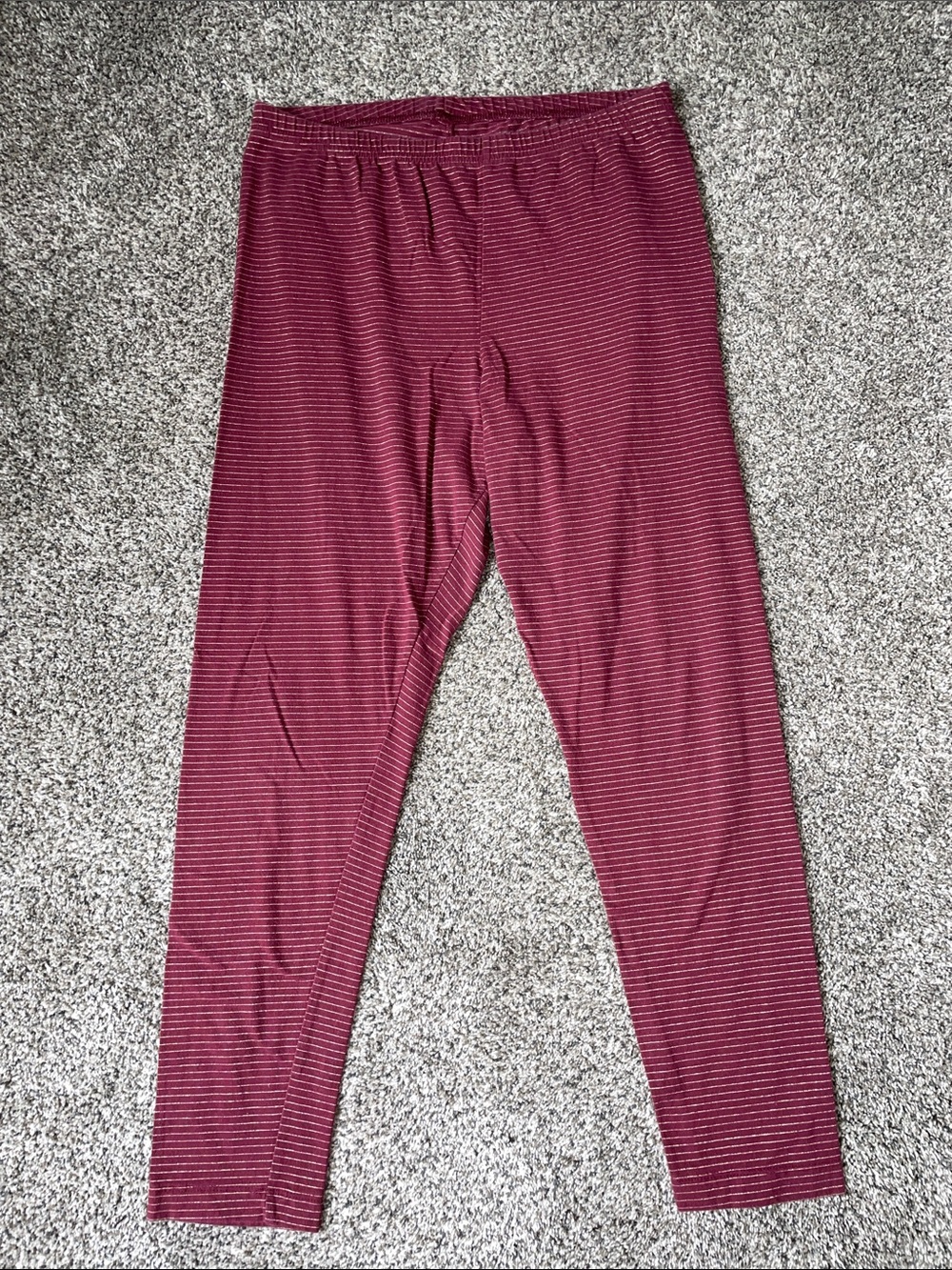 Old Navy Maroon Striped Leggings.  Size XL.